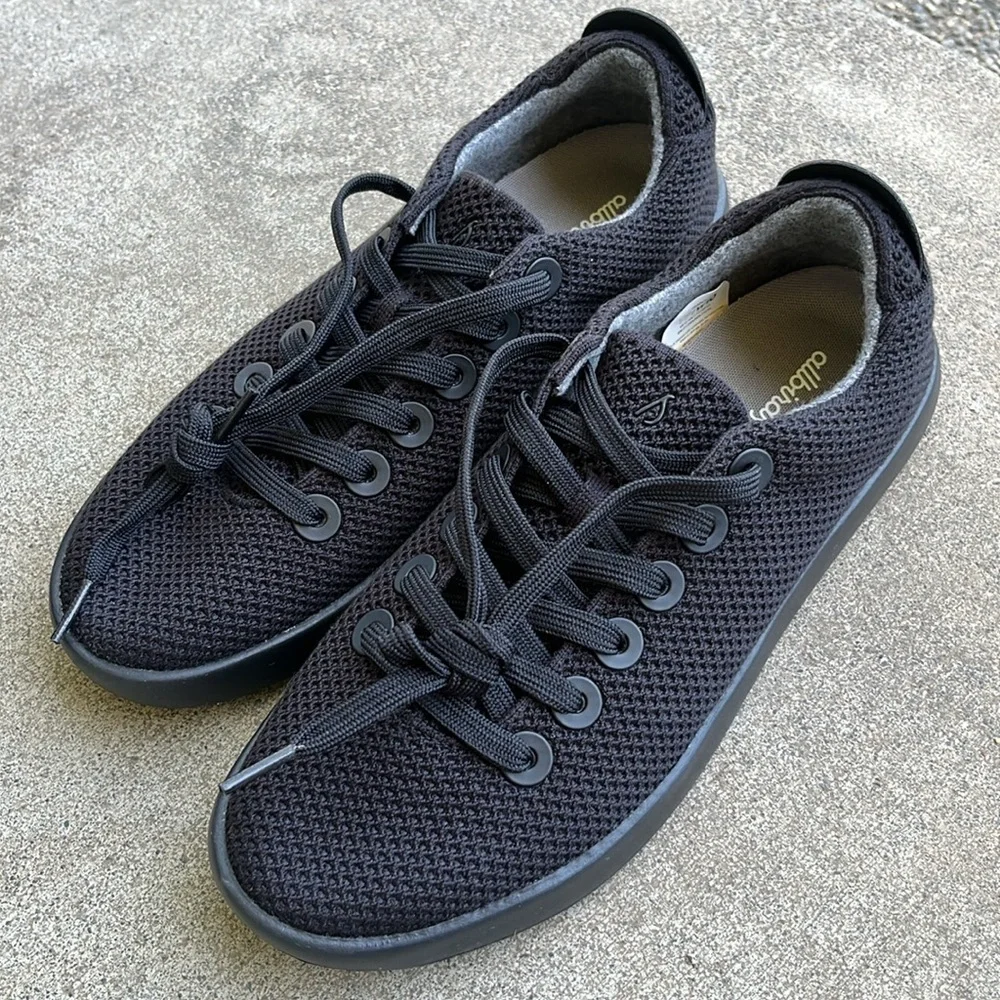 ALLBIRDS Tree Piper Sneakers in Black NWOB Size 10